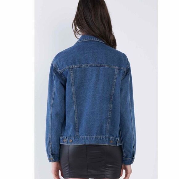 Roses Embroidered Denim Jacket Pockets S/M & M/L NWT - Picture 2 of 3